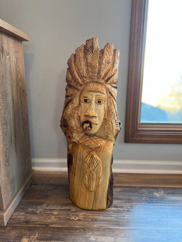 Indian Chief woodcarving