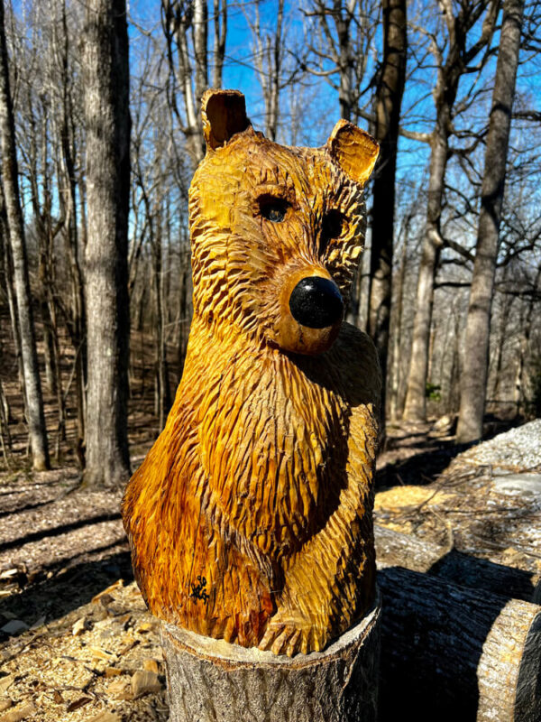 Faith, bear woodcarving