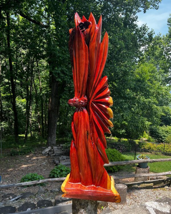 Eagle carved out of cedar