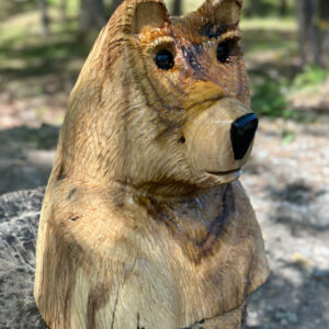 Bear Bust Chainsaw Carving