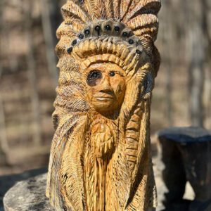 Indian Chief Chainsaw Carving