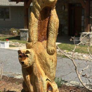 Momma Bear and Baby Bear Chainsaw Carving